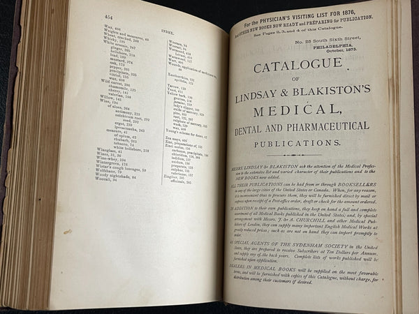 1876 Materia Medica, Biddle, Medicinal Plants, Poison Antidotes, etc. - Very Good Condition of Scarce Work