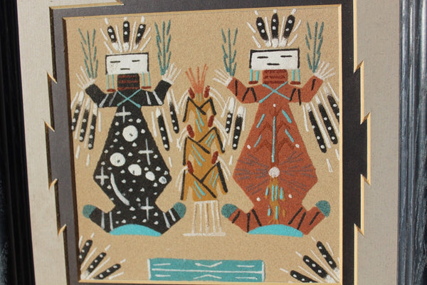 SPECIAL FUND RAISER - Navajo Sand Painting Framed By Artist Tracy Bryant - Sacred Work