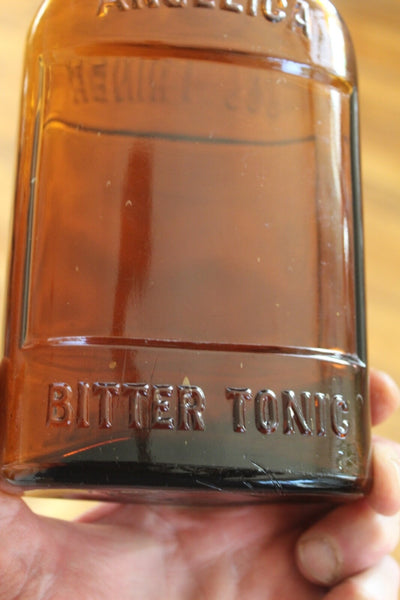 FUND RAISER - MEDICINE BOTTLE - ANGELICA BITTER TONIC JOS. TRINER CHICAGO. ILL. - Near Mint!