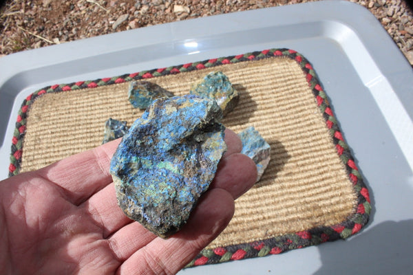 Fund Raiser - MINERAL Rare - Old Spanish Workings From The 1600's AZURITE Lot #3- 1 Pound - Healing Stone!
