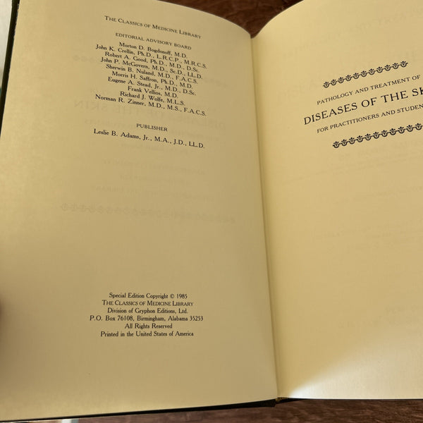 The Classics of Medicine Library "Diseases of the Skin" Moriz Kaposi Leather Bound Reprint of 1895 Classic Work