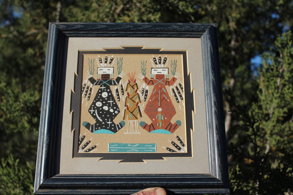 SPECIAL FUND RAISER - Navajo Sand Painting Framed By Artist Tracy Bryant - Sacred Work