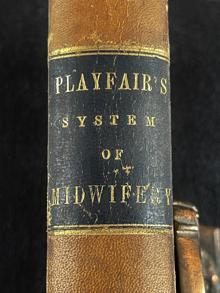 1876 Midwifery 1st, Playfair, Pregnancy Birth Obstetrics, Leather Medical Book - RARE