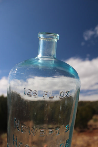 FUND RAISER - Medicine Pharmacy Bottle NEWBRO'S HERPICIDE FOR THE SCALP - RARE LARGE 128 oz.