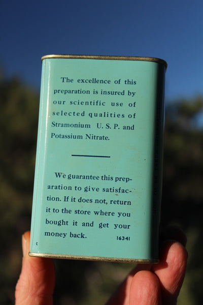 MEDICINE PHARMACY TIN REXALL ASTHMATIC POWDER United Drug Co. W/Contents MINT