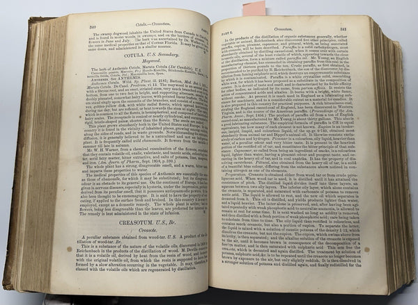 Dispensatory of the United States Wood & Bache 13th Ed. 1872 Leather Bound Illus - An Inexpensive and Usable copy!