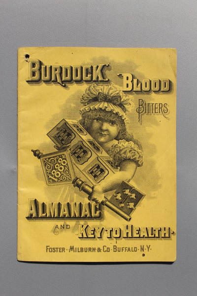 FUND RAISER - 1888 Burdock Blood Bitters ALMANAC - Very Good For Such A Rarity - Ephemera