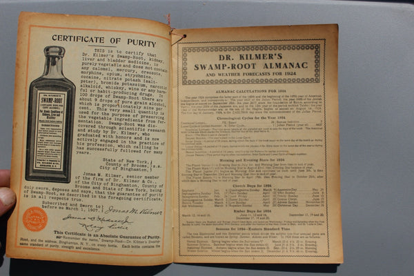 Fund Raiser - 1924 SWAMP ROOT ALMANAC - Very Good For Such A Rarity - Ephemera