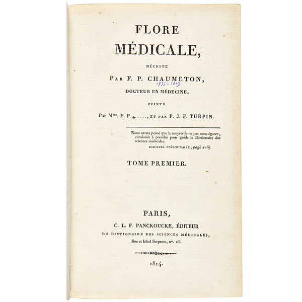 Rare 1814 Turpin Hand-Colored Print FLORE MÉDICALE, MENTHE, PEPPERMINT (Poivrée)  - Over 200 Years Old!
