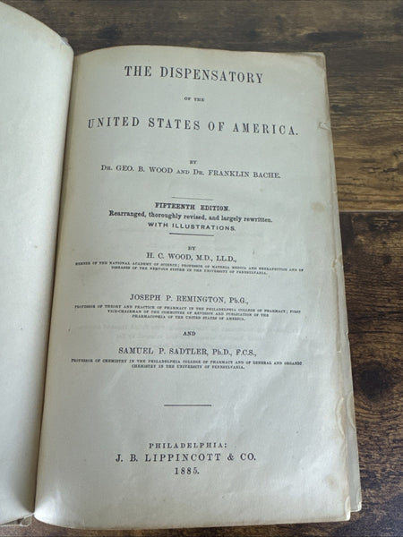 1885 Dispensatory of the United States of America 15th Ed. - Medical Compendium  - Hundreds and Hundreds of Plant Medicines!
