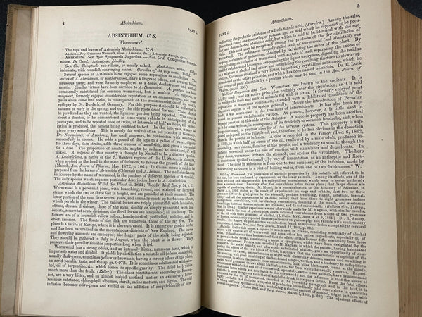 The Dispensatory of the United States of America; George B. Wood and Franklin Bache; J. B. Lippincott, Philadelphia; 1882; 14th edition; 1879 pages. BEAUTIFUL COPY!