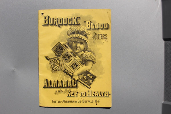 FUND RAISER - 1888 Burdock Blood Bitters ALMANAC - Very Good For Such A Rarity - Ephemera