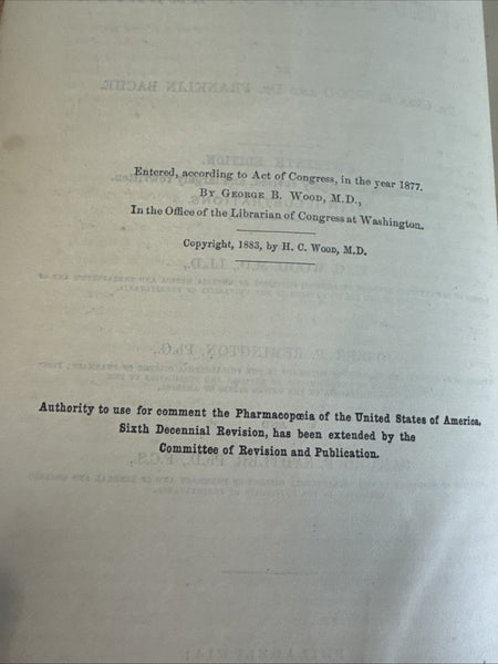 1885 Dispensatory of the United States of America 15th Ed. - Medical Compendium  - Hundreds and Hundreds of Plant Medicines!