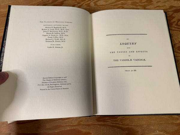 The Causes and Effects of the Variolae Vaccinae The Classics of Medicine Library - Beautiful Leather Bound Reprint of the Classic 1798 Work