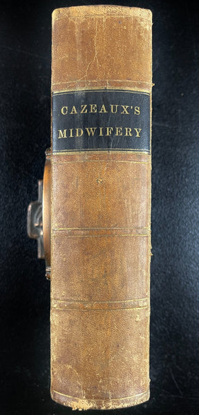 VERY RARE - 1860 Cazeaux's Midwifery, Pregnancy Illus. Medicine Medical Leather Bound Book