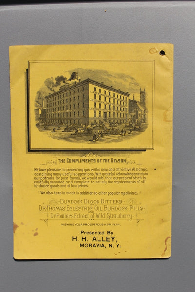 FUND RAISER - 1888 Burdock Blood Bitters ALMANAC - Very Good For Such A Rarity - Ephemera