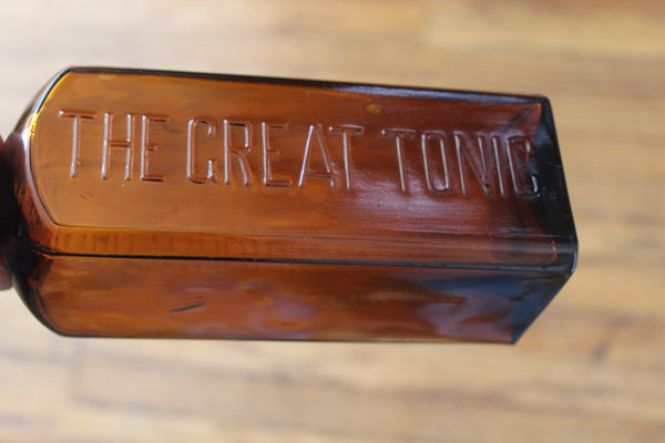 MEDICINE BOTTLE - WAIT'S WILD CHERRY TONIC THE GREAT TONIC Near Mint!