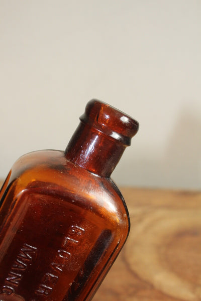 MEDICINE BOTTLE GLOVER'S MANGE MEDICINE Label Embossed Fine Condition