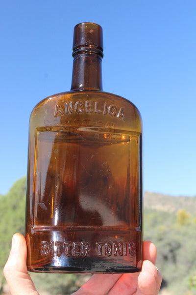 FUND RAISER - MEDICINE BOTTLE - ANGELICA BITTER TONIC JOS. TRINER CHICAGO. ILL. - Near Mint!