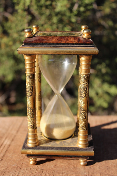 SPECIAL FUND RAISER -  Vintage Gold Plated HOUR GLASS - Very Beautiful and Highly Decorated - RARE SALE