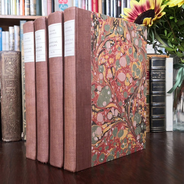 RARE & IMPORTANT WORK - William Woodville 1790 1st Edition - MEDICAL BOTANY - w/274 RARE Hand Colored Engraved Plates! 4 Volumes  FINE & Outstanding!