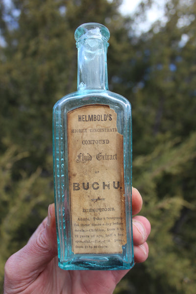 Old Apothecary Bottle - Circa 1870's - Helmbold's Fluid Extract BUCHU - Please No Discount Codes On This Listing