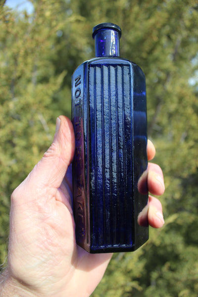 Old Apothecary Bottle - Circa 1890- 1920 -  Beautiful Cobalt Blue Poison Bottle  -  Please No Discount Codes On This Listing