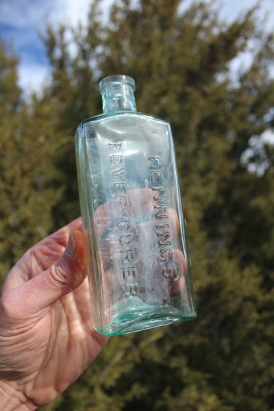 Old Apothecary Bottle - Circa 1890 -  FENNINGS FEVER CURER - ATTIC MINT - Please No Discount Codes On This Listing