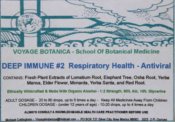 DEEP IMMUNE #2 - Respiratory Health - Antiviral Formula       4 ounce size