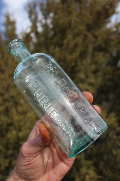 Old Apothecary Bottle - Circa 1890's - Mc DOUGALL'S  PURIFIER  -  Please No Discount Codes On This Listing