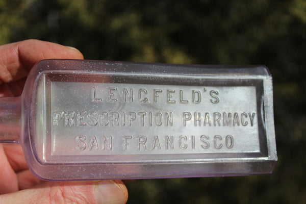 Old Apothecary Bottle - Circa 1880's - LENGFELD'S  PRESCRIPTION PHARMACY  SAN FRANCISCO  - A Very RARE Pharmacy bottle from San Fran!  - Please No Discount Codes On This Listing