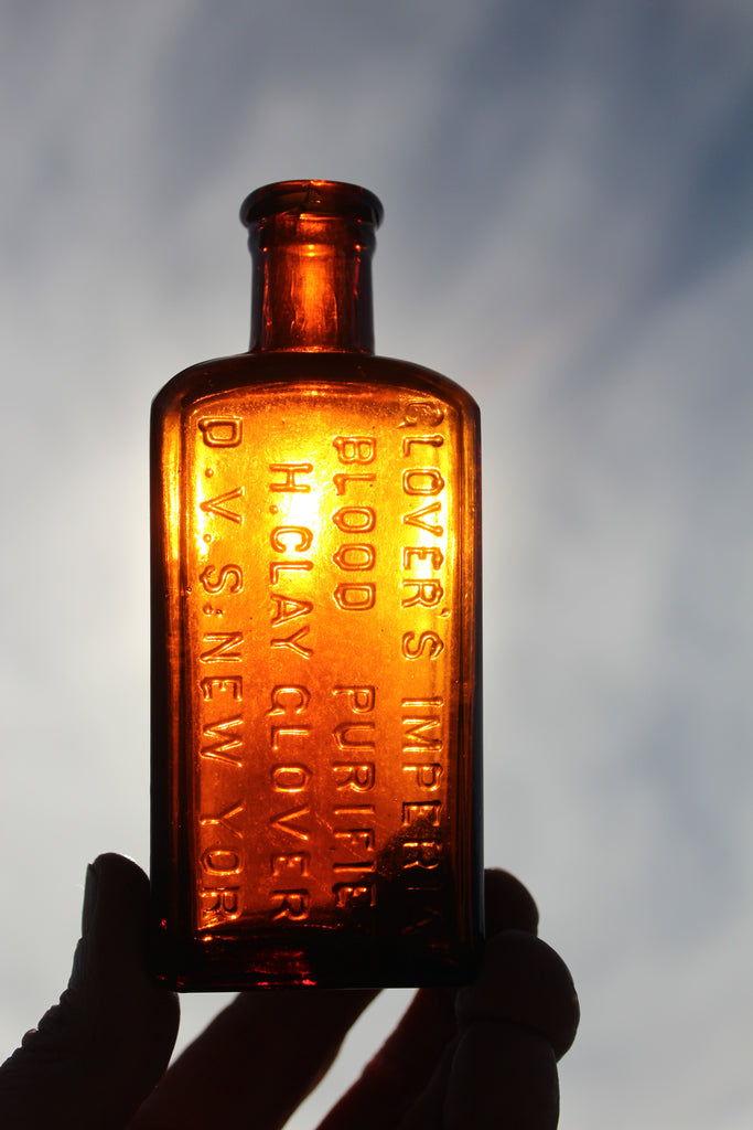 Old Apothecary Bottle - Circa 1890 - Veterinarian Medicine - GLOVER'S IMPERIAL BLOOD PURIFIER    H. Clay Glover D.V.S.  New York - Please No Discount Codes On This Listing