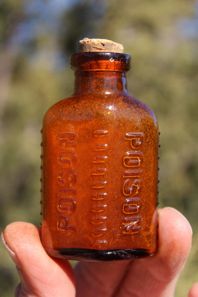 Old Apothecary Bottle  - Circa 1900 to 1920 - Lilly - POISON - Strychnine Sulphate - Embossed, with Label - Overall Fine Condition  -   Please No Discount Codes On This Listing