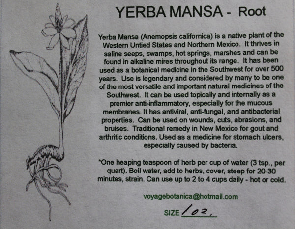 YERBA MANSA ROOT - 1 Ounce Dry Root -