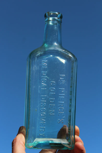 Old Apothecary Bottle - Circa 1890  - DR. PIERCE'S GOLDEN MEDICAL DISCOVERY - Buffalo, N.Y.  Embossed on 3 Panels - Mint - Please No Discount Codes On This Listing