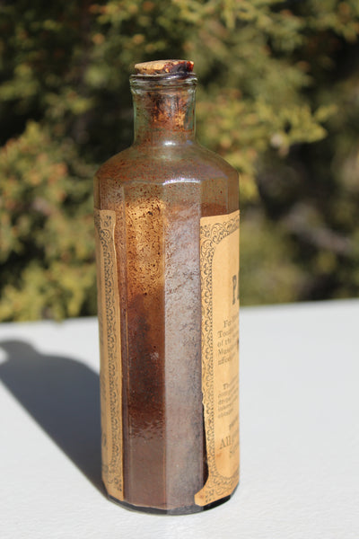 Old Apothecary Bottle  - Circa 1850 to 1860's - Open Pontil - DR. ORDWAY'S Celebrated PAIN DESTROYER - Lawrence, Mass. Rare w/Label -   Please No Discount Codes On This Listing