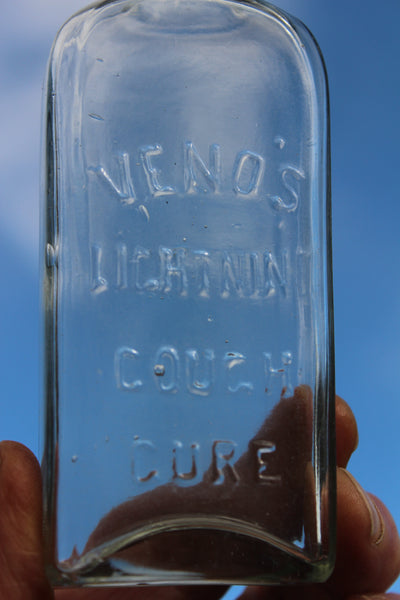 Old Apothecary Bottle  - Circa 1890 - VENO'S LIGHTNIN COUGH CURE - Mint Condition  -  Please No Discount Codes On This Listing