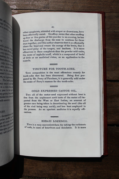 The Universal Dispensatory : containing companions to the tropical, the continental, the family, the country clergyman's, the traveller's, and the military, or officer's dispensaries, or medical chests, etc.  1814 -  Modern Reprint