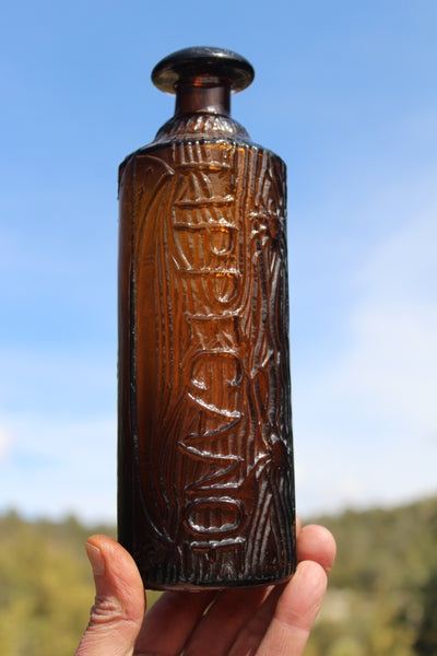 Old Apothecary Bottle  - Circa 1880 - TIPPECANOE H.H.WARNER & CO ROCHESTER 1883 FIGURAL LOG BITTERS BOTTLE NEAR MINT- Rare and Much Sought After!   Please No Discount Codes On This Listing