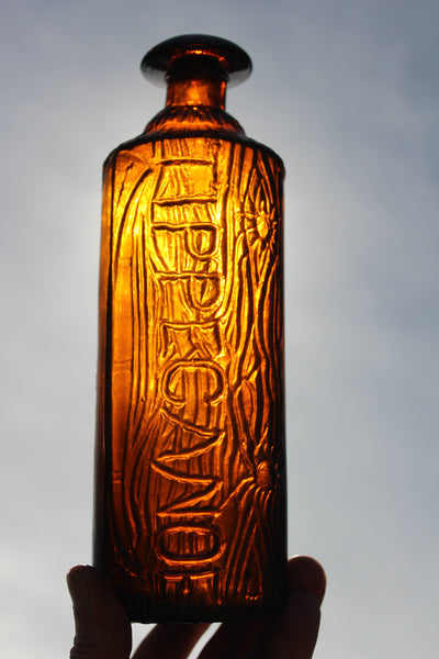 Old Apothecary Bottle  - Circa 1880 - TIPPECANOE H.H.WARNER & CO ROCHESTER 1883 FIGURAL LOG BITTERS BOTTLE NEAR MINT- Rare and Much Sought After!   Please No Discount Codes On This Listing