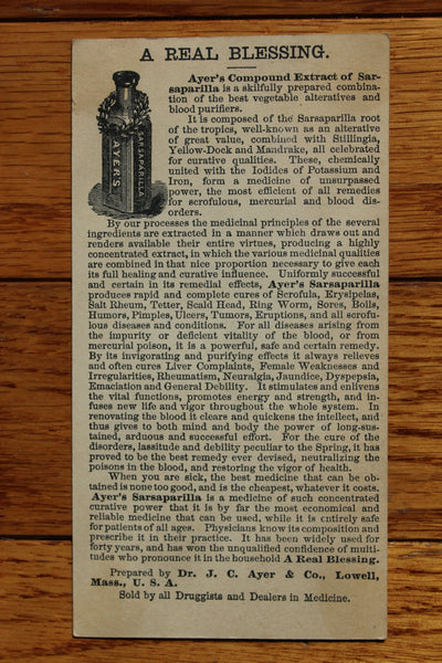 Old Apothecary Bottle - Circa 1880's Victorian Era Trade/Advertising Cards (3 cards) - Medicine, Pharmacy, Beauty, etc.   120+ years old! Very Good Condition  -  Group #3 - Please No Discount Codes On This Listing