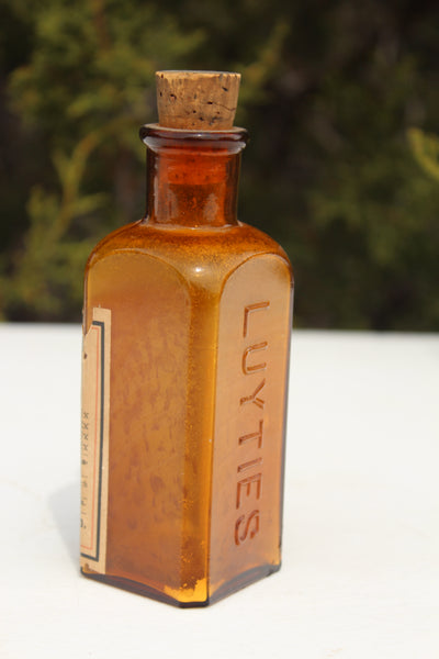 Old Apothecary Bottle  - Circa 1906 - Luyties Homeopathic Pharmacy - LUYTIES - Combination Tablets - Near Fine Overall, with Label --  Please No Discount Codes On This Listing
