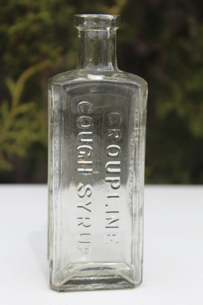 Old Apothecary Bottle  - Circa 1890 - Lovely - CROUPLINE COUGH SYRUP - Registered - T. Robert's - Fine Condition -  Please No Discount Codes On This Listing