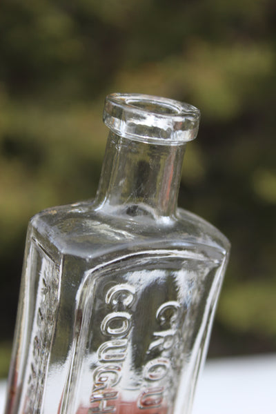 Old Apothecary Bottle  - Circa 1890 - Lovely - CROUPLINE COUGH SYRUP - Registered - T. Robert's - Fine Condition -  Please No Discount Codes On This Listing