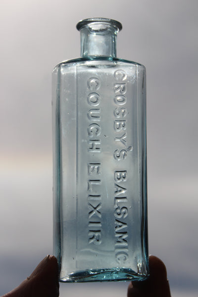 Old Apothecary Bottle  - Circa 1890 to 1900 - CROSBY'S BALSAMIC COUGH ELIXIR- Fine Condition  -  Please No Discount Codes On This Listing