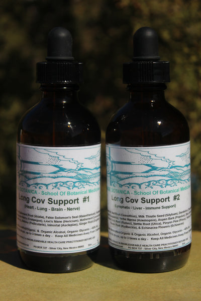Important NEW Formulas (2 Bottles, one each) - LONG COV SUPPORT #1 & #2 - The Complete Support - Heart, Lung, Brain, Nerve, Lymphatic, Liver, & Immune Support - (2) 4 Ounce Bottles