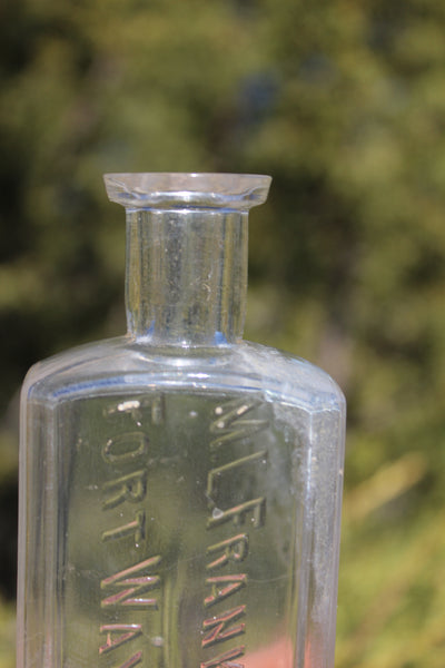 Old Apothecary Bottle  - Circa 1890's  -  M.L "FRANKENSTEIN" - Fort Wayne, Ind. - A VERY Cool Bottle and Name!   - Fine Condition -  Please No Discount Codes On This Listing