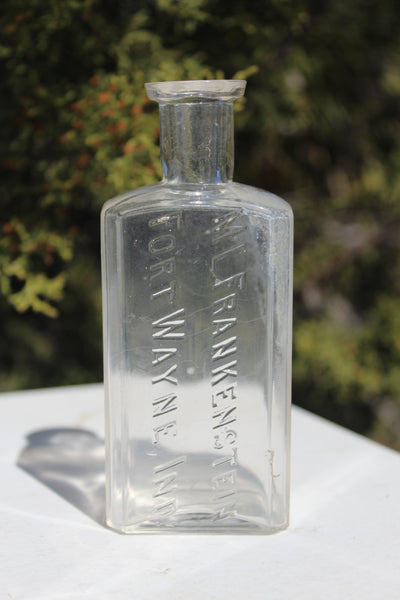 Old Apothecary Bottle  - Circa 1890's  -  M.L "FRANKENSTEIN" - Fort Wayne, Ind. - A VERY Cool Bottle and Name!   - Fine Condition -  Please No Discount Codes On This Listing