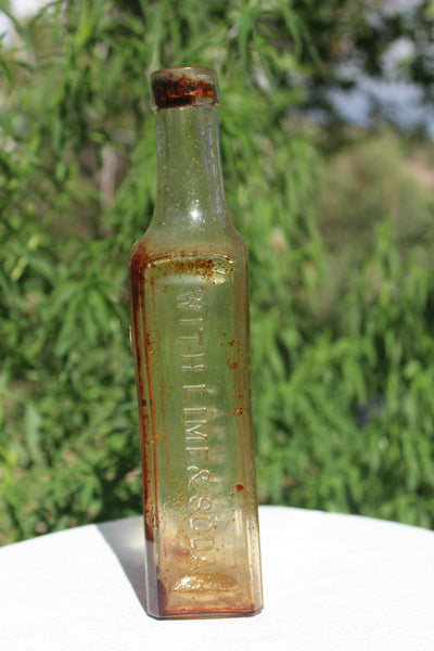 Old Apothecary Bottle - Scotts Emulsion Cod Liver Oil With Lime & Soda 9.5" Tall  Outstanding Label & Embossed - Please No Discount Codes On This Listing