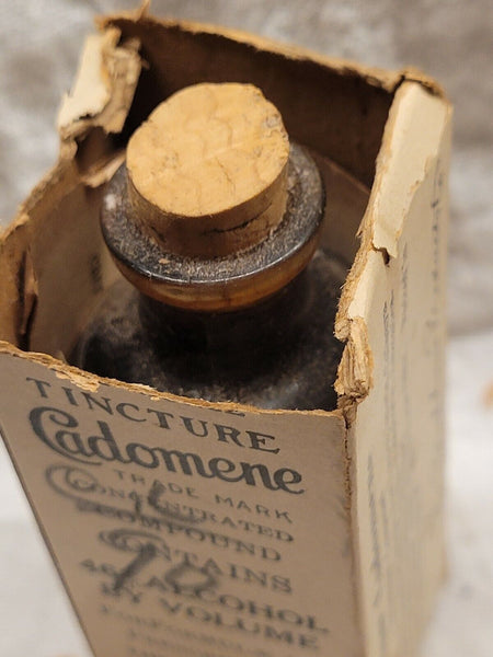 Old Apothecary Bottle -Tincture Cadomene Blackburn Products Co Dayton Ohio Original Labels Box - Please No Discount Codes On This Listing